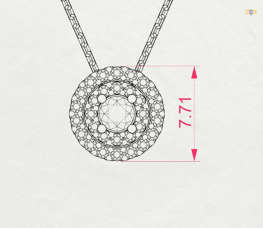 Illusion Necklace (Round), 0.09 ct — 104-10043