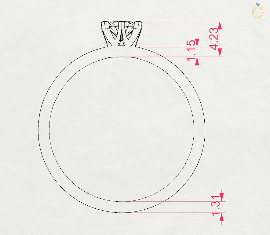Solitaire Ring (Round), 0.2 ct — 101-10040(3.7)