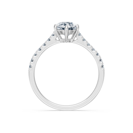 Round Brilliant Diamond Pave Eternity Ring 1.0ct by Qutahia Jewellery