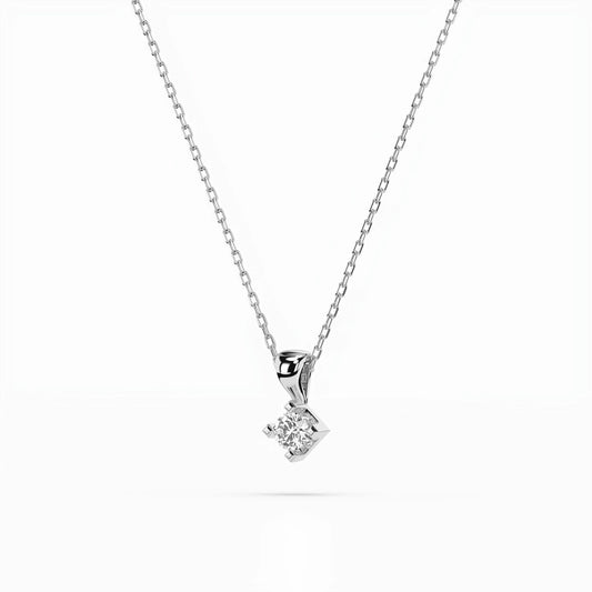 Solitaire Necklace (Round), 0.08 ct — 104-10014(2.7)