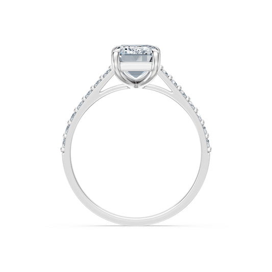 Emerald Lab Grown Diamond Slim Pave Eternity Ring 2.0ct by Qutahia Jewellery