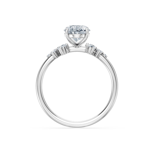 Oval Lab Grown Diamond Classic Pave Eternity Ring 1.5ct by Qutahia Jewellery