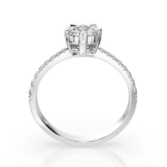 Illusion Ring (Round), 0.1 ct — 101-10015/4(3.0)