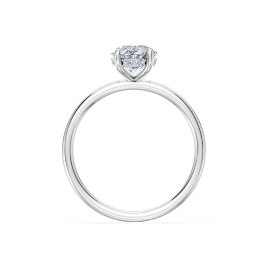 Oval Lab Grown Diamond Micro Pave Engagement Ring 1.5ct by Qutahia Jewellery
