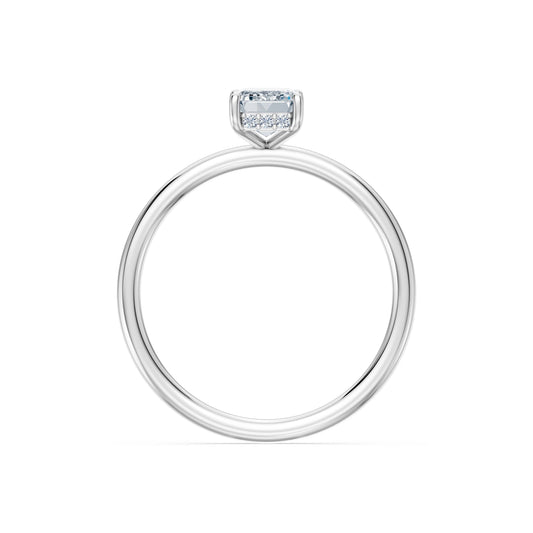 Emerald Lab Grown Diamond Micro Pave Engagement Ring 1.0ct by Qutahia Jewellery