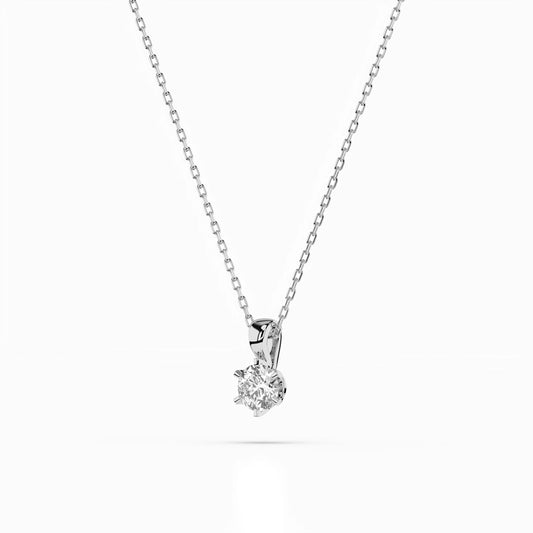 Solitaire Necklace (Round), 0.2 ct — 104-10004(3.7)