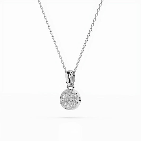 Illusion Necklace (Round), 0.01 ct — 104-10032