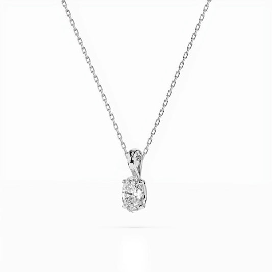 Solitaire Necklace (Oval), 0.3 ct — 104-10069(0.30)OV