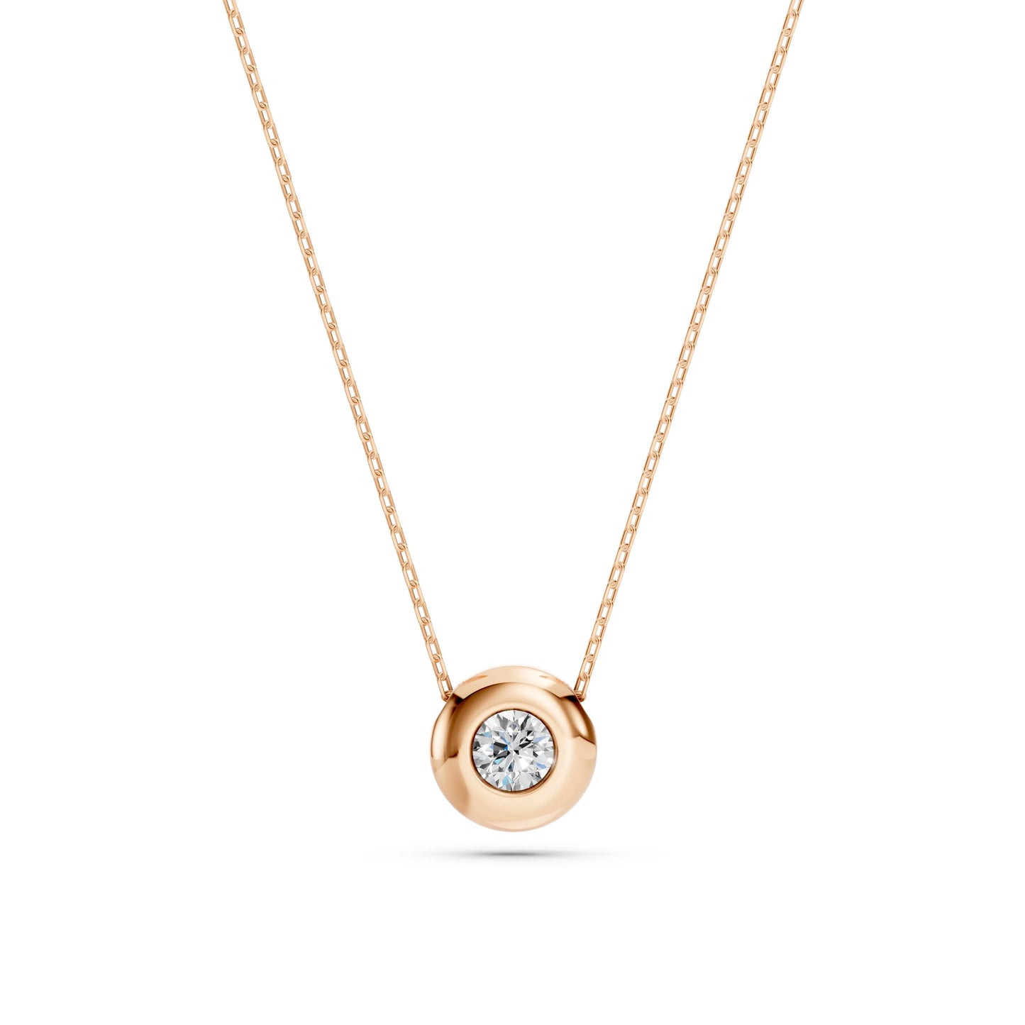 Solitaire Necklace (Round), 0.15 ct — 104-10007(3.4)