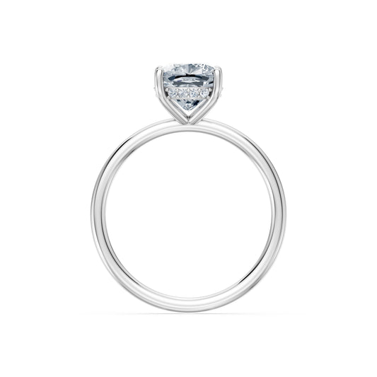 Cushion Lab Grown Diamond Micro Pave Engagement Ring 2.0ct by Qutahia Jewellery