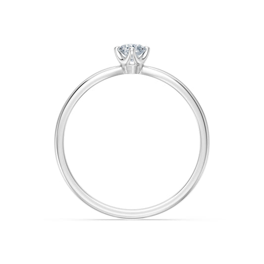Round Brilliant Diamond Wide Solitaire Engagement Ring 0.2ct by Qutahia Jewellery