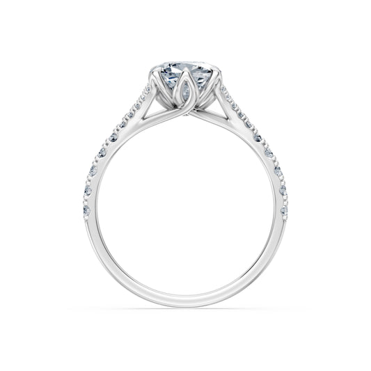 Cushion Lab Grown Diamond Micro Pave Eternity Ring 2.0ct by Qutahia Jewellery