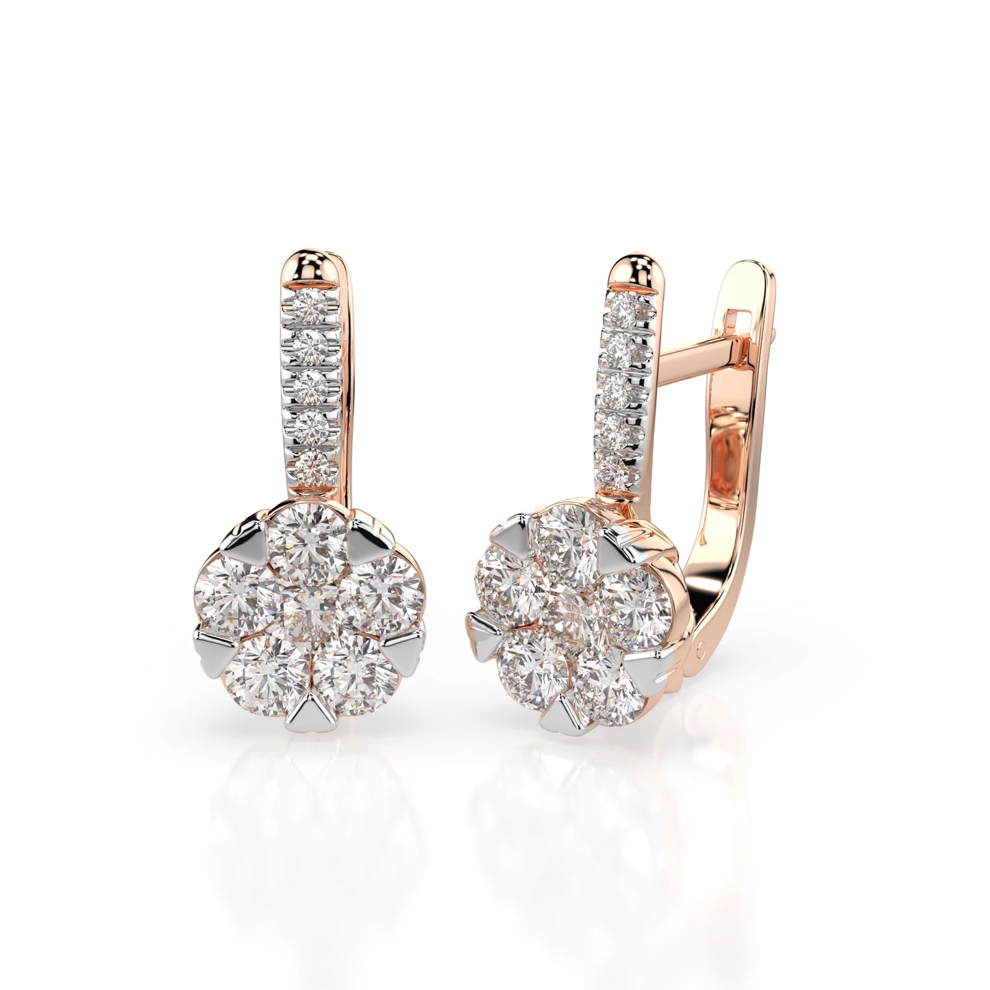 Illusion Earring (Round), 0.3 ct — 102-10015/4(3.4)