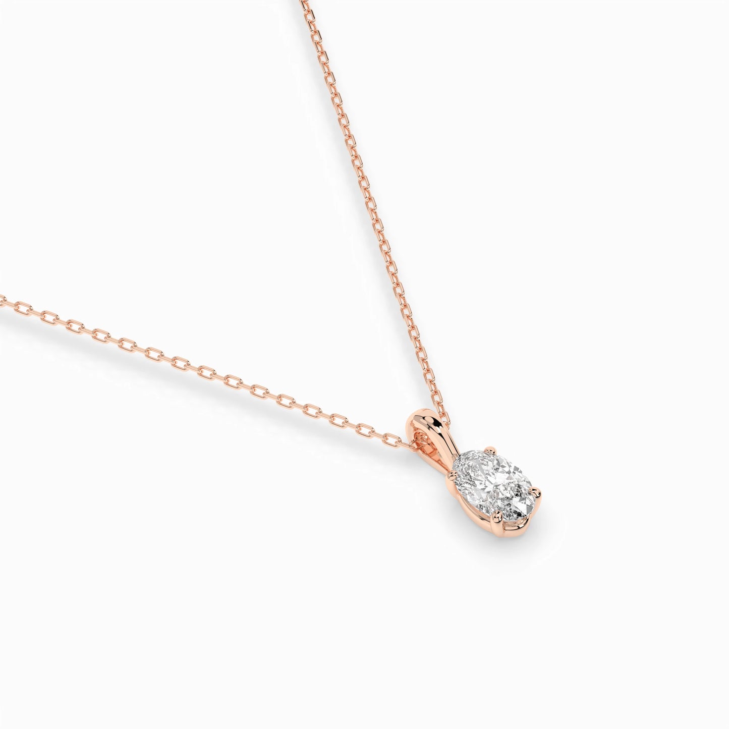 Solitaire Necklace (Oval), 0.3 ct — 104-10069(0.30)OV