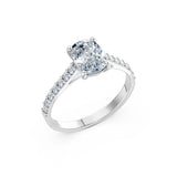 Cushion Lab Grown Diamond Pave Eternity Ring 1.5ct by Qutahia Jewellery