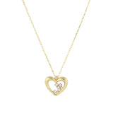 Dainty heart necklace gold in solid 14k gold by Qutahia Jewelry.