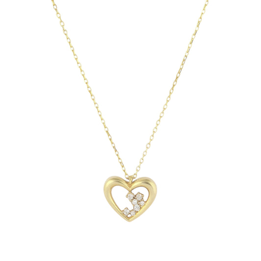 Dainty heart necklace gold in solid 14k gold by Qutahia Jewelry.
