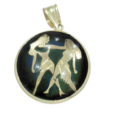 Gemini Zodiac Pendant | 14K Solid Gold Star Sign Necklace | Qutahia Jewellery