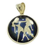 Gemini Zodiac Pendant | 14K Solid Gold Star Sign Necklace | Qutahia Jewellery