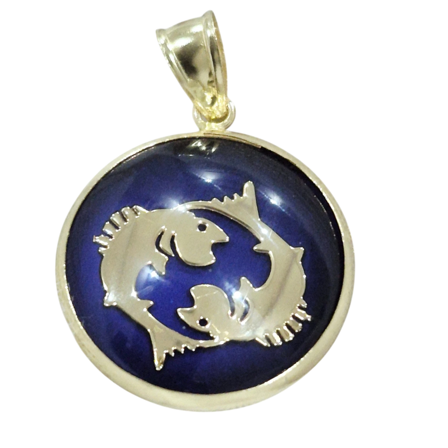 Pisces Zodiac Pendant | 14K Solid Gold Star Sign Necklace | Qutahia Jewellery