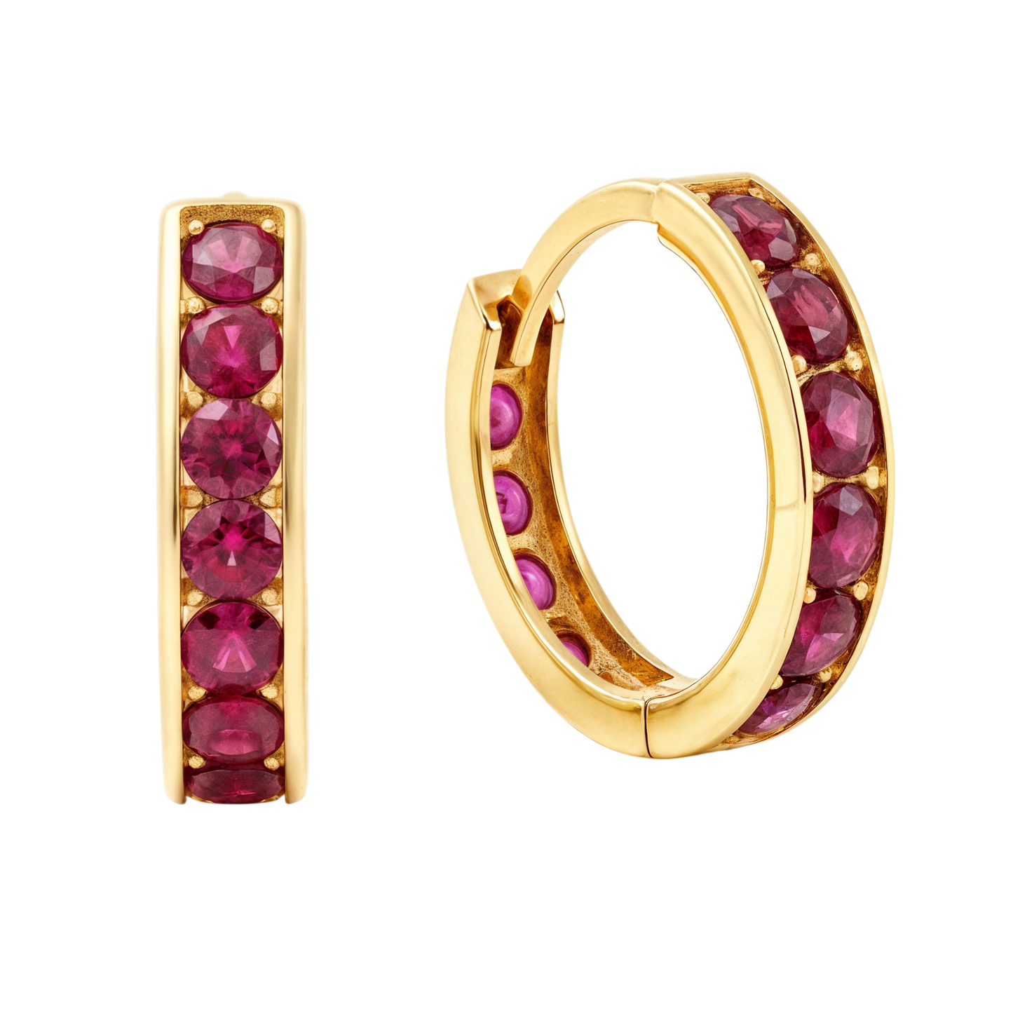 14k Gold Huggie Hoop Earrings in Solid 9K & 14K Gold | Qutahia Jewelry