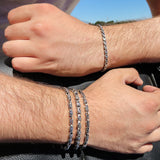 Mens Chunky Silver Bracelet | Solid Sterling Silver Link | Qutahia Jewellery