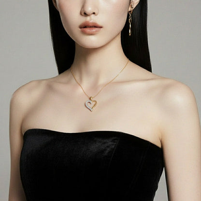 Heart Necklace for Mom with 9k or 14k Solid Yellow Gold "Mum" Pendant | Qutahia Jewelry