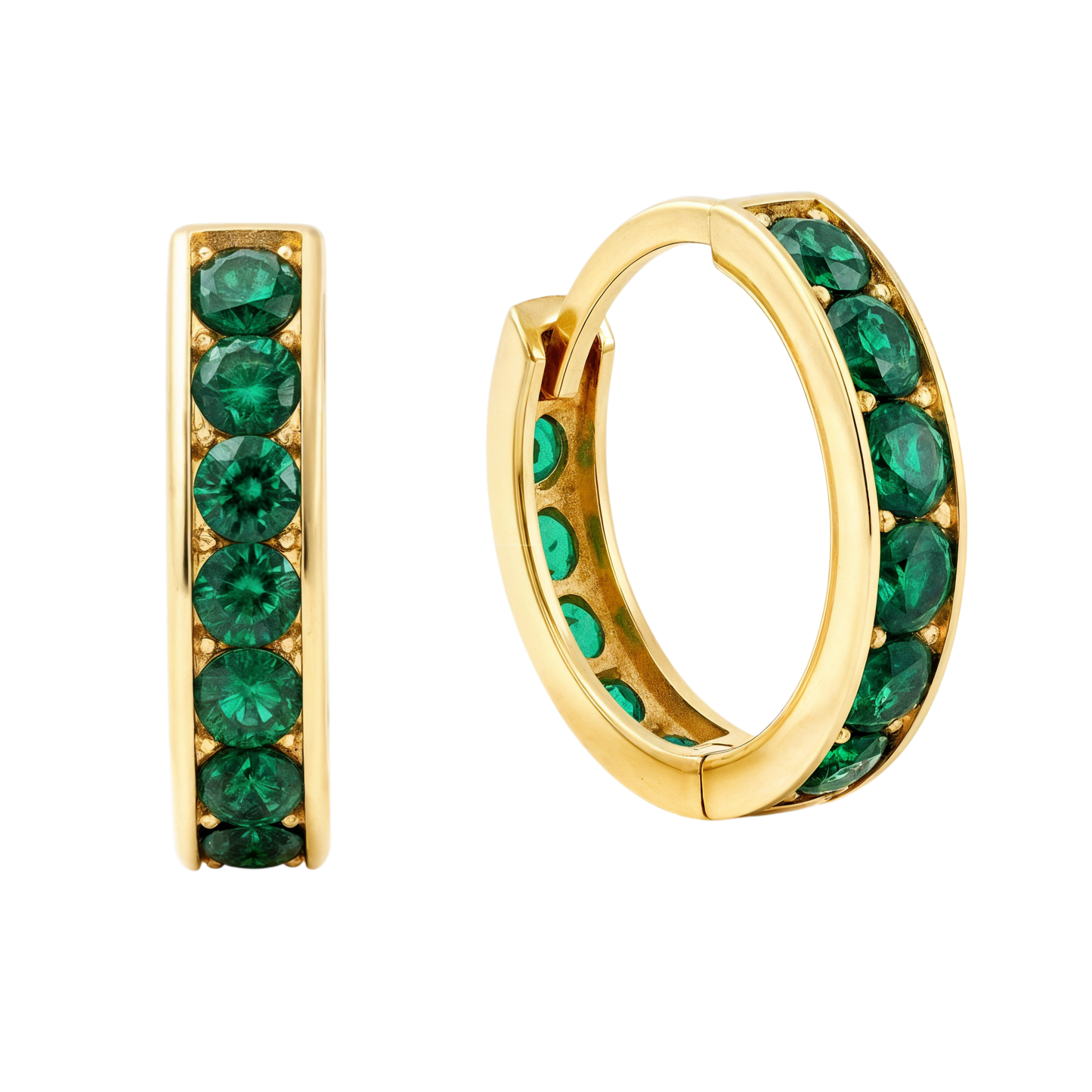 14k Gold Huggie Hoop Earrings in Solid 9K & 14K Gold | Qutahia Jewelry