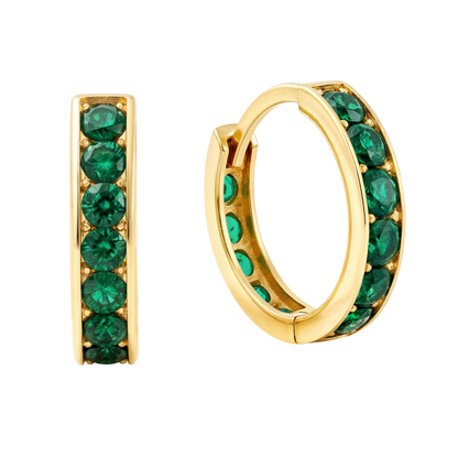 14k Gold Huggie Hoop Earrings in Solid 9K & 14K Gold | Qutahia Jewelry