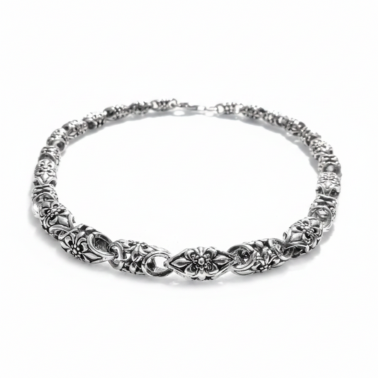 Gents Silver Bracelet | Solid Sterling Silver Chunky Link Design | Qutahia Jewellery