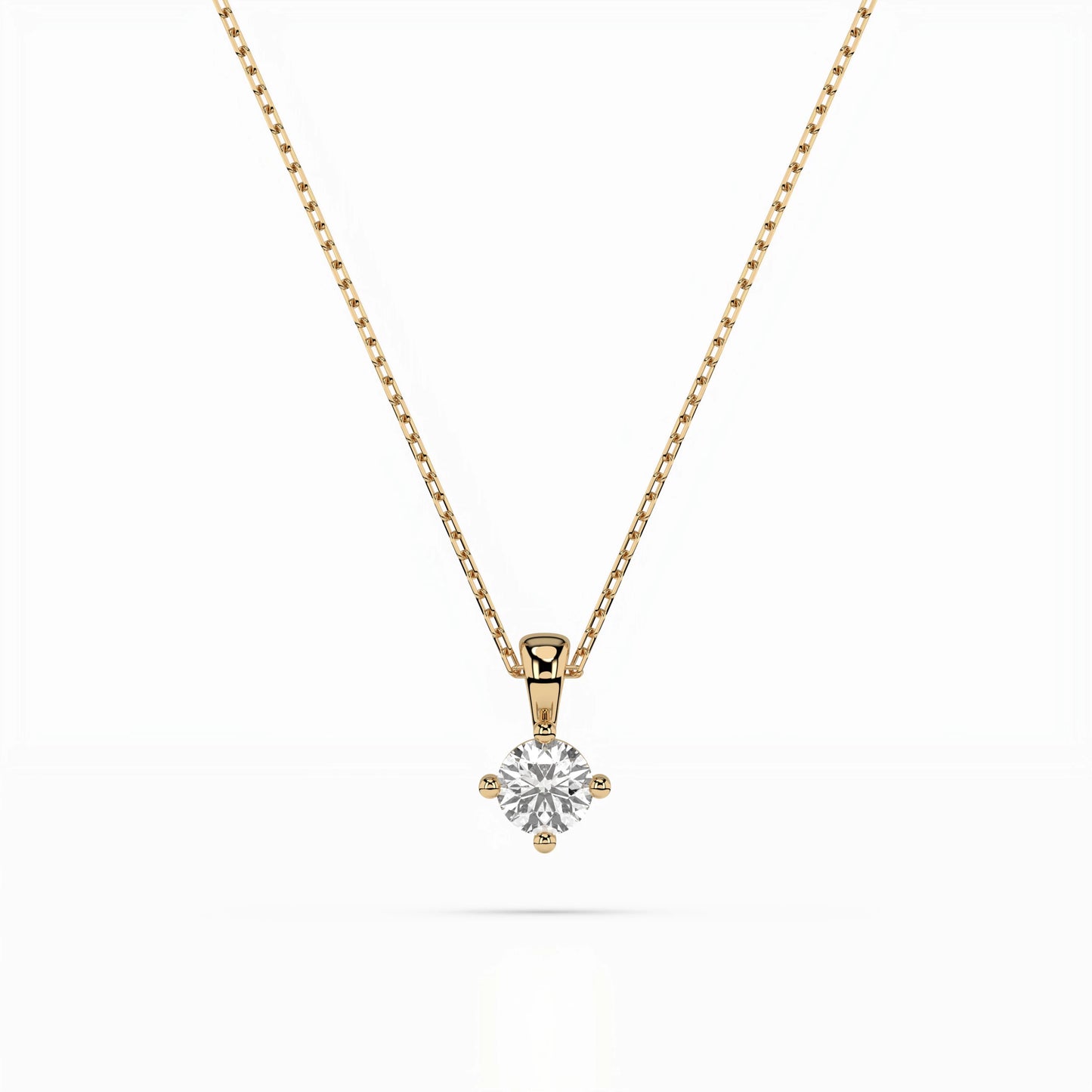 Solitaire Necklace (Round), 0.2 ct — 104-10011(3.7)