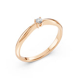 Solitaire Diamond Ring Round 0.06ct by Qutahia Jewellery