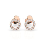 Small Diamond Earrings Round 0.16ct by Qutahia Jewellery