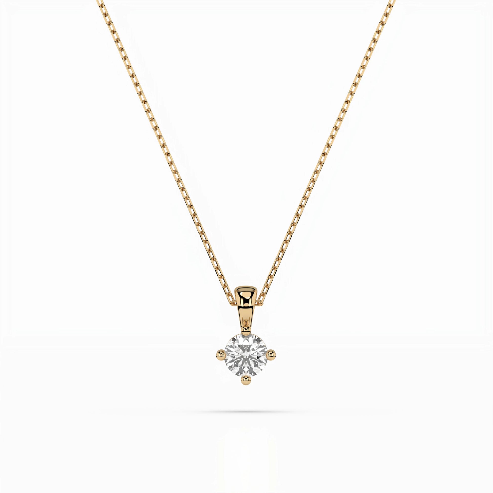 Solitaire Necklace (Round), 0.1 ct — 104-10011(3.0)