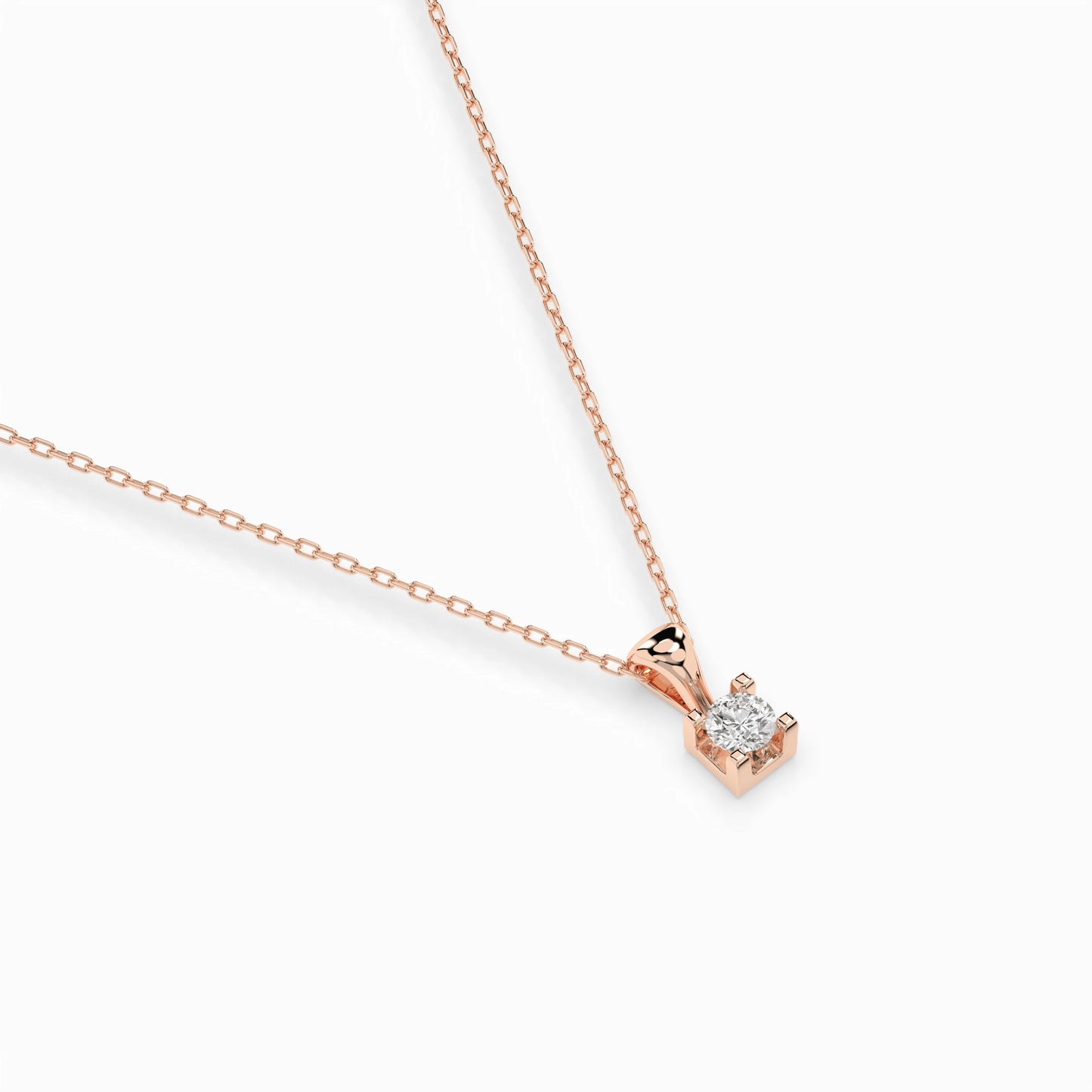 Solitaire Necklace (Round), 0.15 ct — 104-10013(3.4)