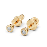 Diamond Stud Earrings Round 0.09ct by Qutahia Jewellery