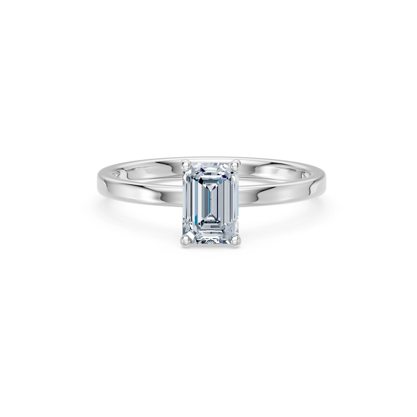 Emerald Lab Grown Diamond Solitaire Engagement Ring 1.0ct by Qutahia Jewellery