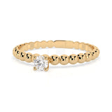 Solitaire Diamond Ring Round 0.08ct by Qutahia Jewellery