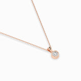 Diamond Pendant Necklace Round 0.1ct by Qutahia Jewellery