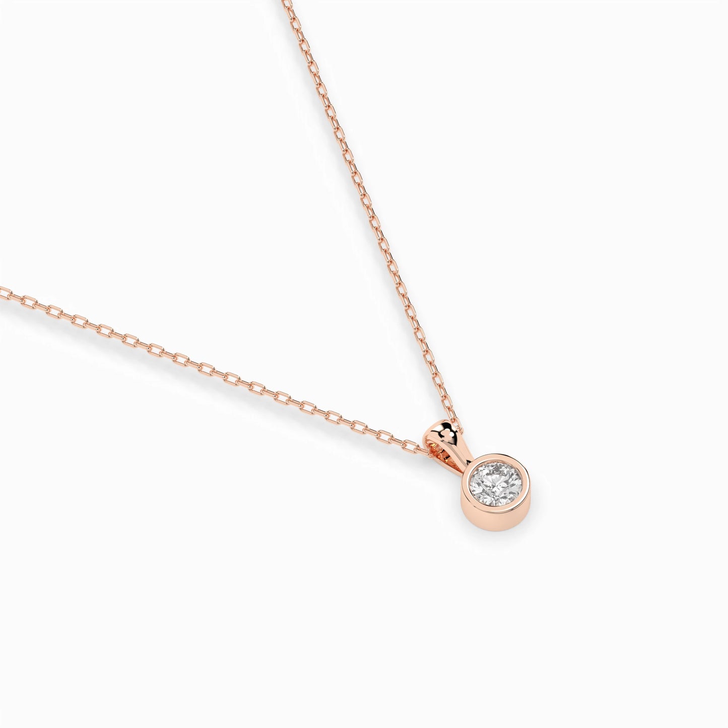 Solitaire Necklace (Round), 0.1 ct — 104-10010(3.0)
