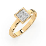 Illusion Diamond Ring Round 0.07ct by Qutahia Jewellery