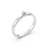 Solitaire Diamond Ring Round 0.1ct by Qutahia Jewellery