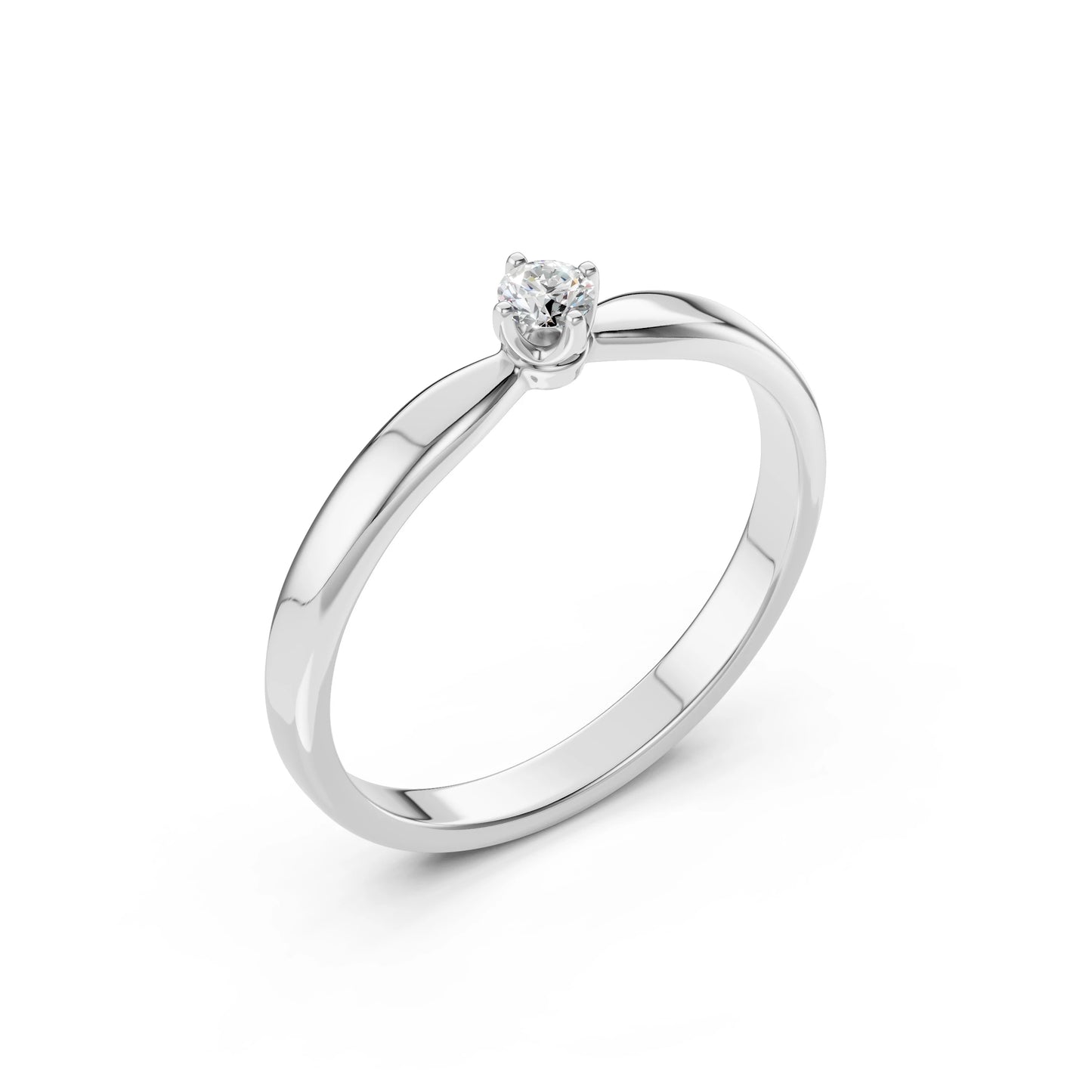 Solitaire Ring (Round), 0.1 ct — 101-10041(3.0)