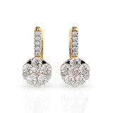 Illusion Diamond Earrings Round 0.3ct by Qutahia Jewellery