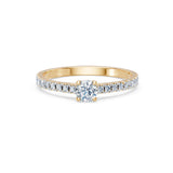 Solitaire Eternity Diamond Ring Round Brilliant 0.3ct by Qutahia Jewellery