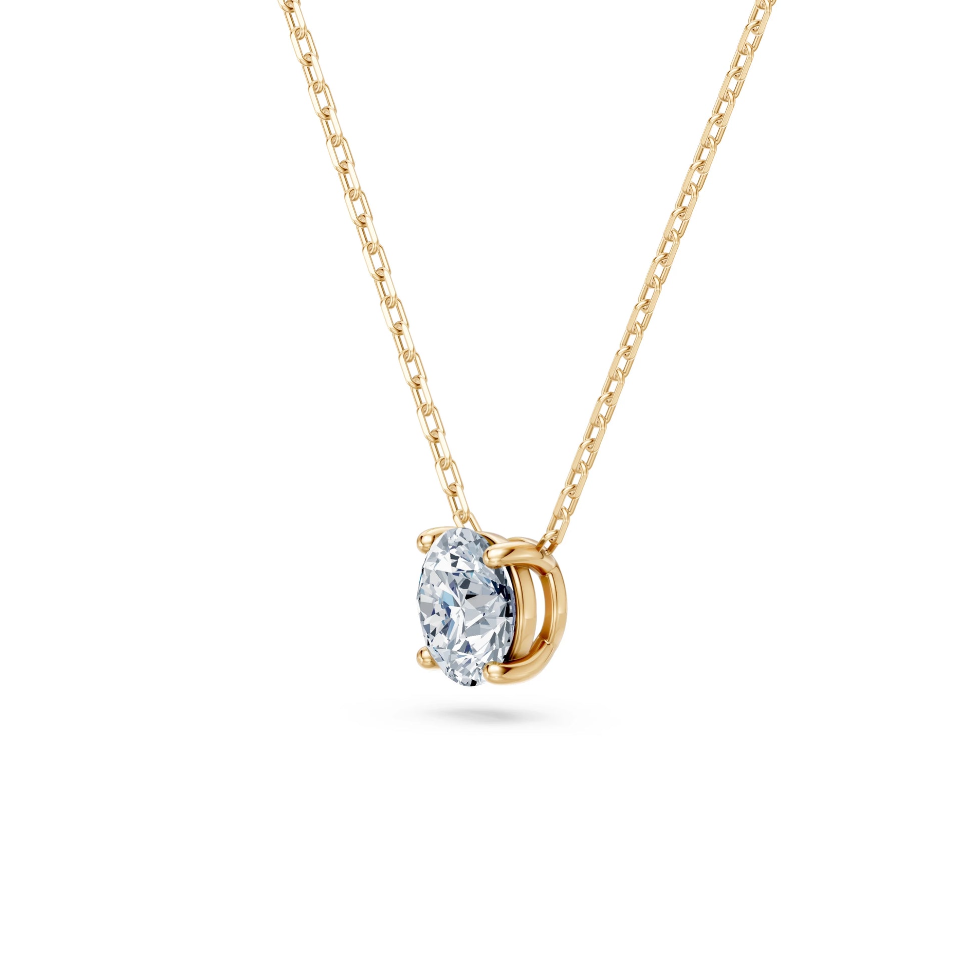 Round Brilliant Diamond Fine Solitaire Necklace 0.7ct by Qutahia Jewellery