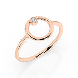 Minimalist Diamond Ring Round 0.03ct by Qutahia Jewellery