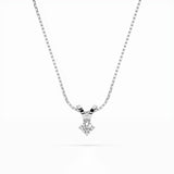 Diamond Pendant Necklace Round 0.1ct by Qutahia Jewellery
