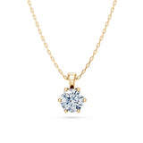 Round Brilliant Diamond Classic Solitaire Necklace 0.7ct by Qutahia Jewellery