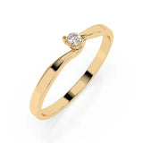 Solitaire Diamond Ring Round 0.04ct by Qutahia Jewellery